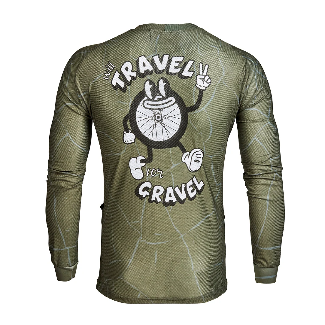 Travel For Gravel Long Sleeve Gravel T-shirt